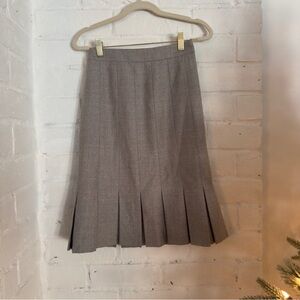 JIGOTT Gray Wool Blend Pleated Midi Skirt | Fully Lined | Size 85-155 (S)